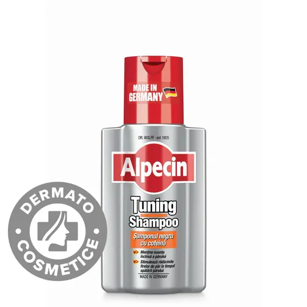 Sampon cu cofeina pentru parul inchis la culoare, 200ml, Alpecin