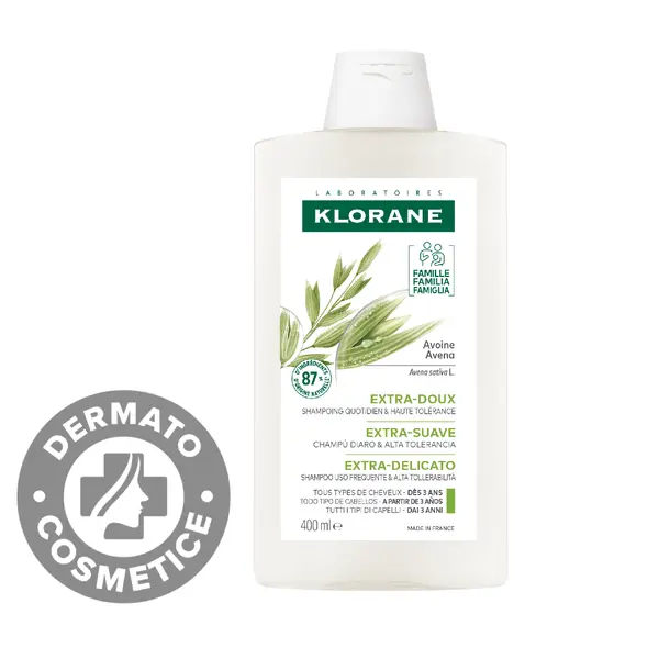 Sampon cu lapte de ovaz pentru utilizare frecventa, 400 ml, Klorane