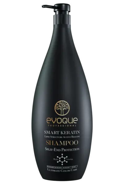Sampon de Par cu Keratina, EVOQUE Smart Keratin, 1000 ml - Profesional, Anti-Frizz, Fara Sulfati, cu Ulei de Argan si Macadamia