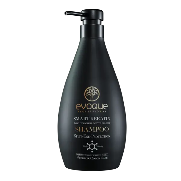 Sampon de Par Profesional cu Keratina, EVOQUE Smart Keratin, 380 ml - Fara Sulfati, Anti-Frizz, cu Ulei de Argan si Macadamia