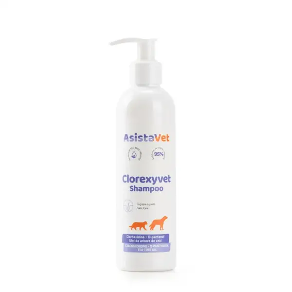 Sampon dermatologic antiseptic si hidratant cu clorhexidina 3% Clorexyvet