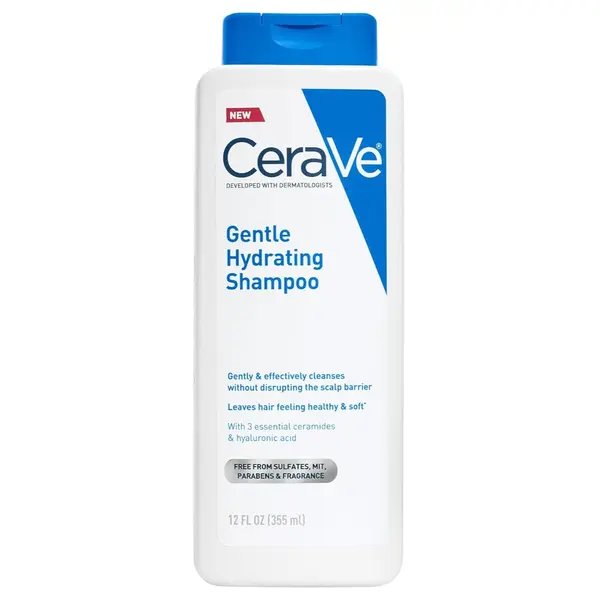 Sampon Dermatologic, CeraVe, Gentle Hydrating Shampoo, cu 3 Ceramide Esentiale si Acid Hialuronic, Curata Parul si Hidrateaza Parul, 355ml