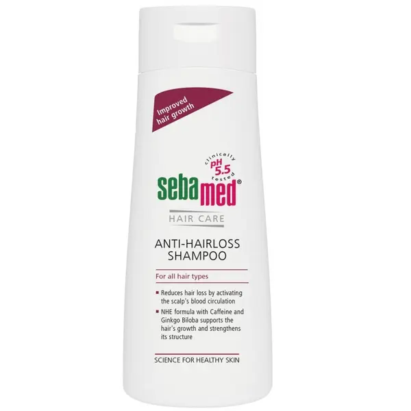 Sampon Dermatologic, Sebamed, Hair Impotriva Caderii Parului, Hipoalergenic, cu Cofeina si Ginko Biloba, 200ml