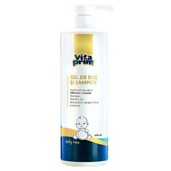 Sampon-gel de dus pentru bebelusi, Vitaprim | 1 l