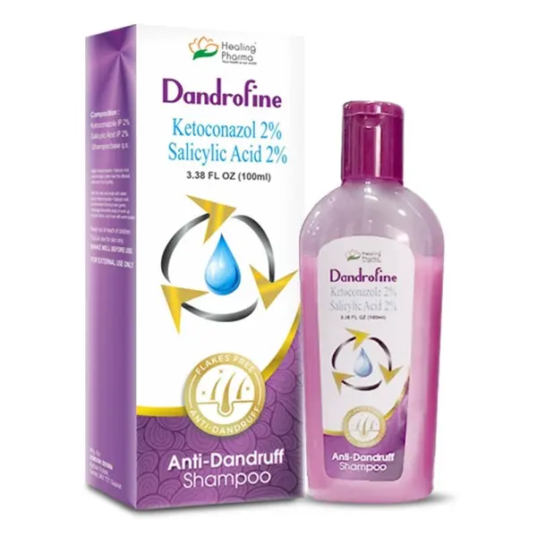 Sampon, Healing Pharma, Dandrofine, Anti-Matreata, Anti-Micotic, cu Ketoconazol 2% si Acid Salicilic 2%, 100ml