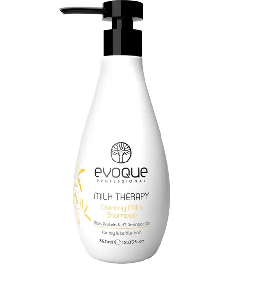 sampon Hidratant cu Aminoacizi si Vitamina E EVOQUE Milk Therapy USA 380 ml - Profesional, Fara Sulfati si Parabeni