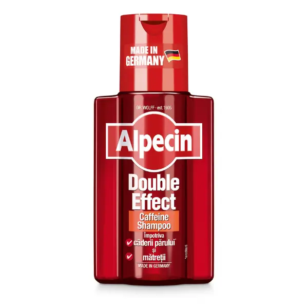 Sampon impotriva caderii parului si a matretii Double Effect Caffeine, Alpecin | 200ml