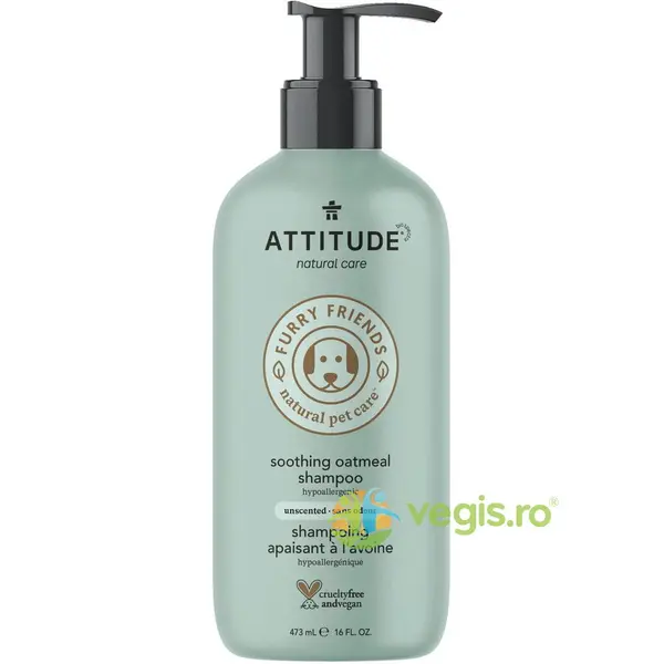 Sampon Natural pentru Animale Blana Moale cu Fulgi de Ovaz 473ml