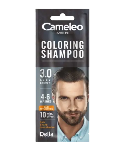 Sampon nuantator Camelo Men Dark Brown 3.0, 15ml, Delia Cosmetics