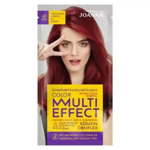 Sampon nuantator cu keratina Multi Effect Color 05 Rosu coacaza, Joanna | 35 g