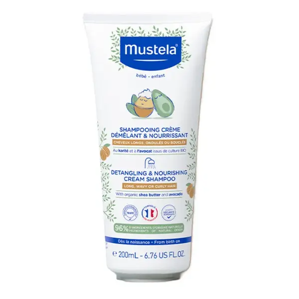 Sampon nutritiv pentru par cret si ondulat, 200 ml, Mustela