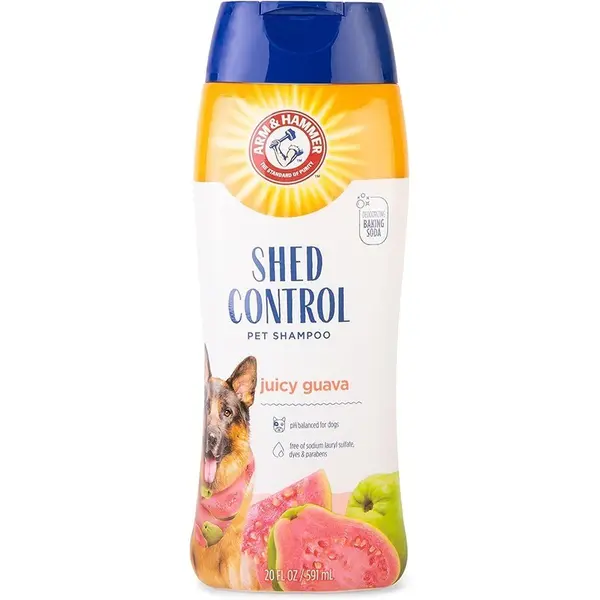 Sampon pentru Catelusi, Arm & Hammer, Shed Control, Curatare Eficienta cu Bicarbonat de Sodiu, Aroma Guava, 591ml