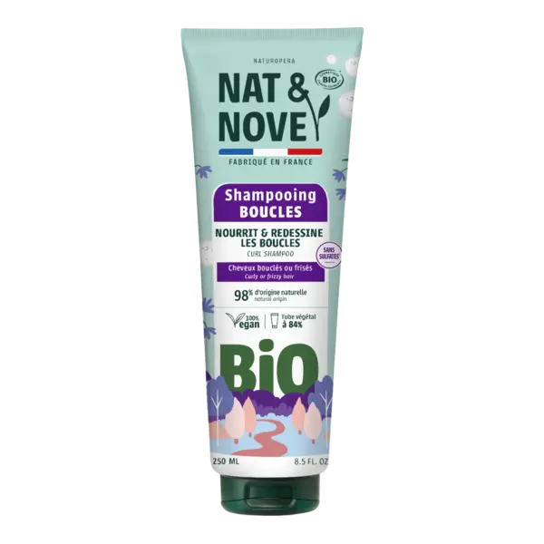 Sampon pentru par cret cu extract de nalba Bio, 250ml, Nat&Nove