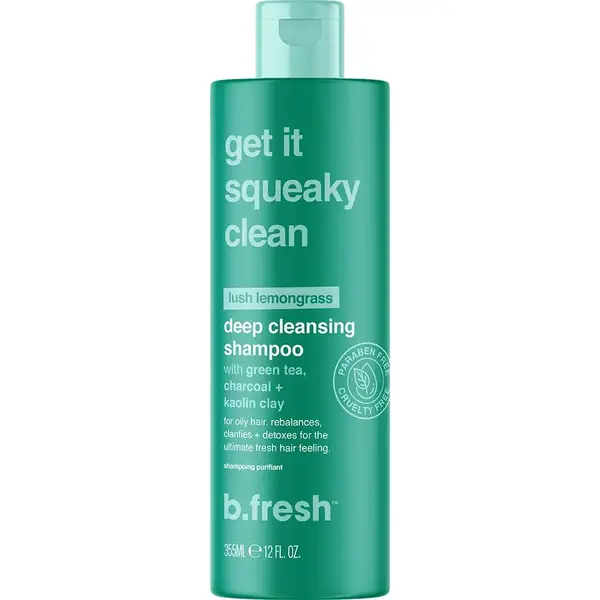 Sampon pentru par gras cu ceai verde si carbune activ Get It Squeaky Clean, 335ml, B.fresh