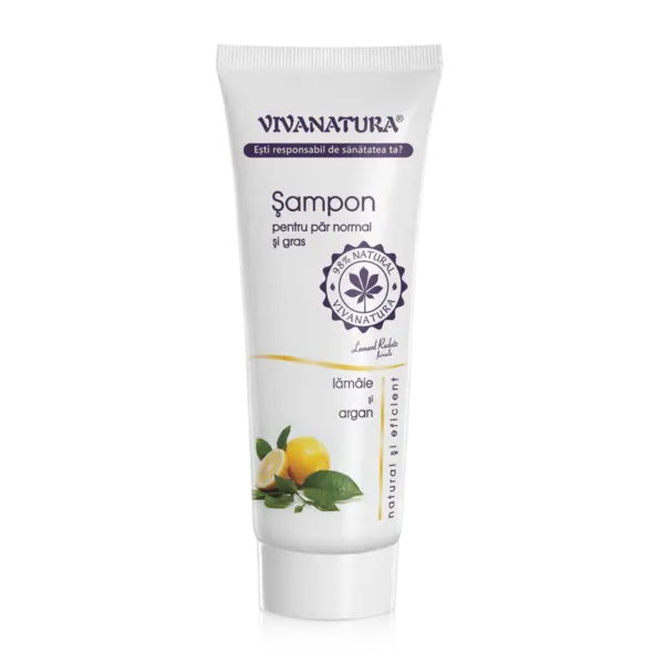 Sampon pentru par normal si gras cu lamaie si argan, 250ml, VivaNatura