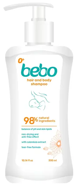 Șampon pentru păr și corp Bebo, 300 ml