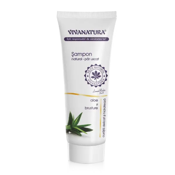Sampon pentru par uscat cu aloe si brusture, 250ml, VivaNatura