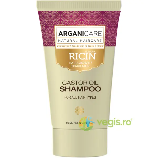 Sampon pentru Stimularea Cresterii Parului cu Ulei de Ricin Travel Size 50ml