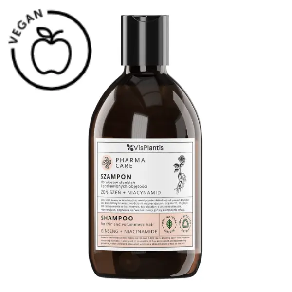 Sampon Pharma Care pentru par subtire fara volum cu Ginseng si Niacinamide, Green Pharmacy | 500 ml
