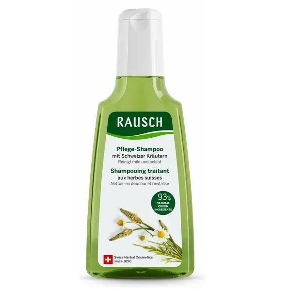 Sampon, Rausch, Pflege, cu Ierburi Elvetiene, Curata Delicat Parul Normal si Revigoreaza Scalpul, 200ml