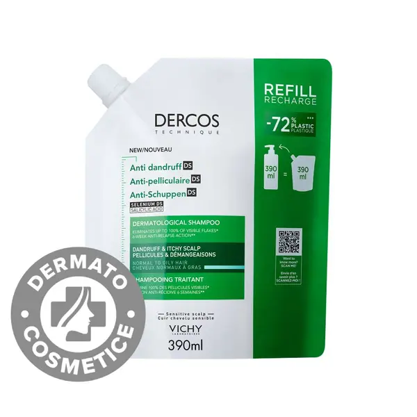 Sampon si balsam 2 in 1 anti-matreata pentru toate tipurile de par Dercos, 200ml, Vichy