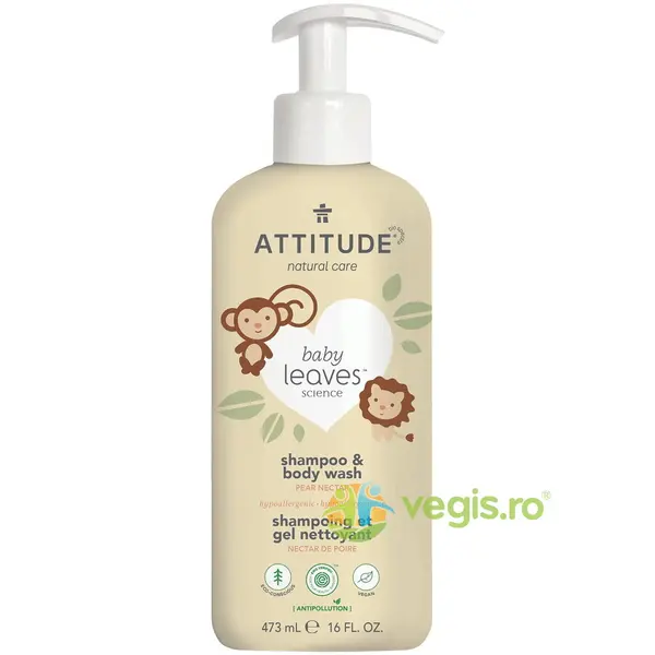 Sampon si Gel de Dus 2in1 cu Nectar de Pere Baby Leaves 473ml