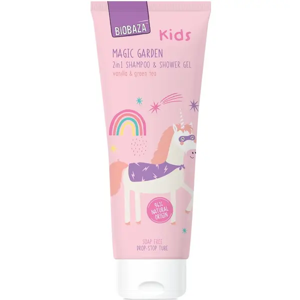 Sampon si Gel de Dus pentru Copii cu Vanilie si Ceai Verde Magic Garden 250ml