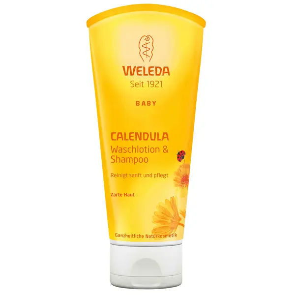 Sampon si Lotiune 2-in-1, Weleda, Shampoo, cu Galbenele, pentru Curatarea Delicata a Parului si Pielii, 200ml