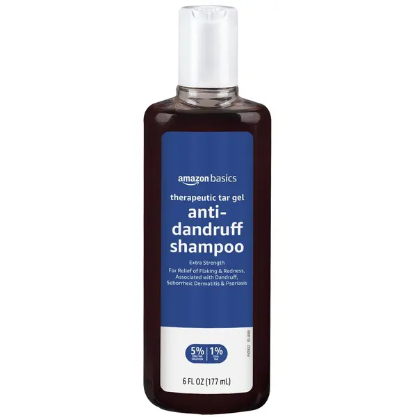 Sampon Terapeutic, Amazon Basics, Anti-Matreata, Trateaza Dermatita si Psoriazisul, cu Gudron Carbune 5%, 177ml