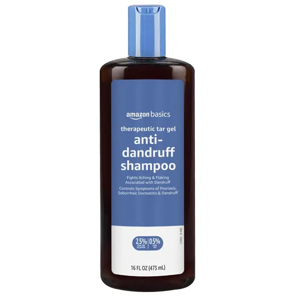 Sampon Terapeutic, Amazon Basics, Anti-Matreata, Trateaza Dermatita si Psoriazisul, cu Gudron 0.5%, 473ml