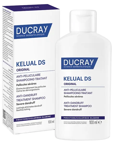 Șampon tratant Ducray Kelual DS Original pentru afecțiuni cu mătreață severă și mâncărime, 100 ml