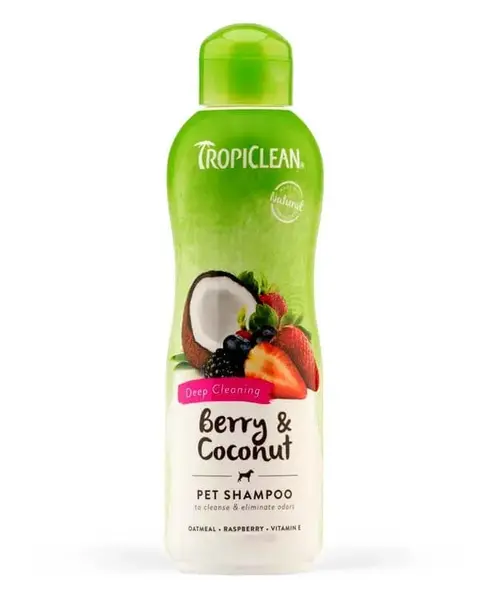 Sampon TropiClean Zmeura si Cocos, 355 ml