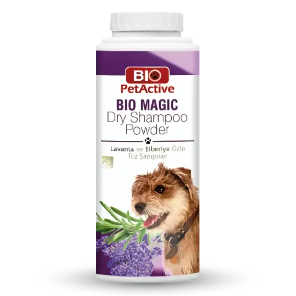 Sampon uscat pentru caini Bio PetActive Magic Powder cu lavanda 150 gr