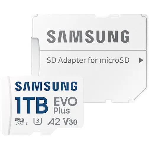 Samsung Card de memorie Samsung EVO Plus MB-MC1T0SA, 1TB, microSDXC, UHS-I U3, A2, V30, 160MB/s, Adaptor SD inclus