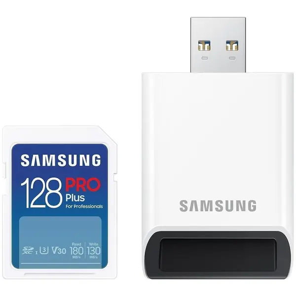 Samsung Card de memorie Samsung PRO Plus, 128GB, SDXC, Adaptor USB inclus