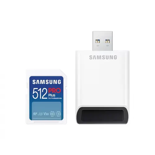 Samsung Card de memorie SDXC Samsung PRO Plus MB-SD512SB/WW 512 GB, Clasa 10, UHS-I U3, V30 + Adaptor USB