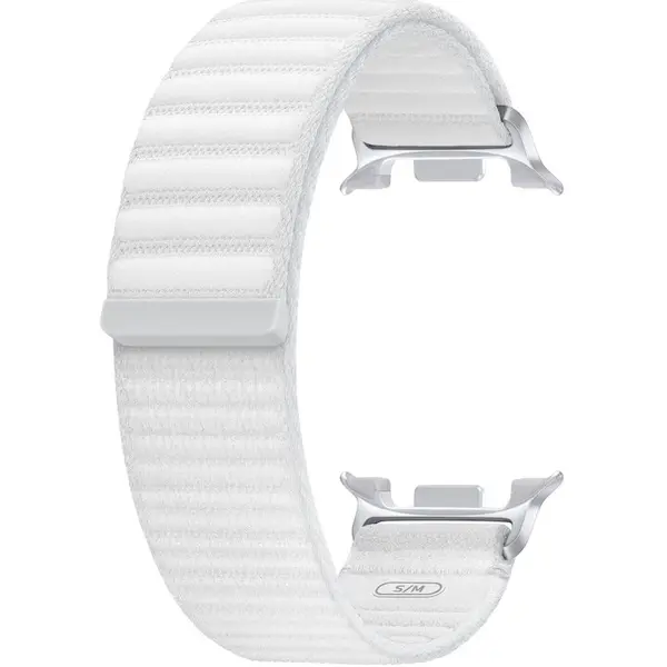 Samsung Curea Smartwatch Samsung Fabric Band, pentru Galaxy Watch 8 / Watch 8 Classic, marime S/M, Alb