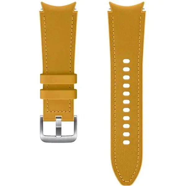 Samsung Galaxy Watch 4 / 4 Classic - Bratara Hybrid, cu cusatura (20mm, S/M), piele - Mustard