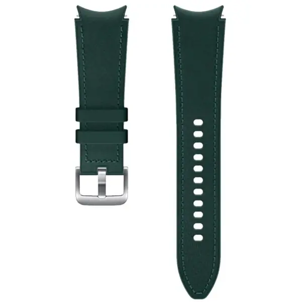 Samsung Galaxy Watch 4 / 4 Classic - Bratara Hybrid, cu cusatura (20mm, M/L), piele - Verde