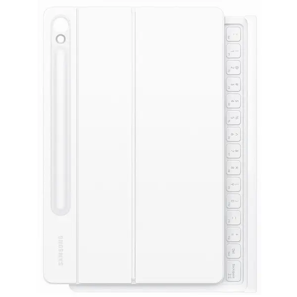 Samsung Husa de protectie pentru tableta Samsung Galaxy Tab S9 / S9 Plus FE, tip Book Cover Keyboard, Alb