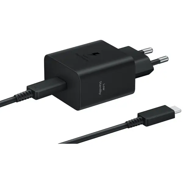 Samsung Incarcator retea Samsung EP-T4511XBEGEU, Super Fast Charger, 45W, USB Type-C, Low Standby, cablu Type-C (5A), Black