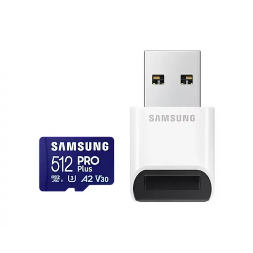 Samsung Memory Card microSDXC Samsung PRO Plus MB-MD512SB/WW 512GB, Class 10, UHS-I U3, V30, A2 + Adaptor USB