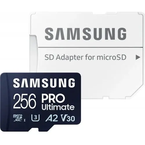 Samsung Memory Card microSDXC Samsung PRO Ultimate MB-MY256SA/WW 256 GB, Class 10, UHS-I U3, V30, A2 + Adaptor SD