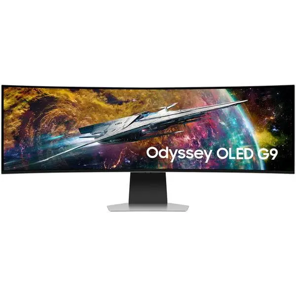 Samsung Monitor Gaming OLED Samsung Odyssey G9 49 LS49CG950SUXDU, WQHD (5120 x 1440), HDMI, DisplayPort, Ecran curbat, HDR10+, 240Hz, 0.03 ms, Alb