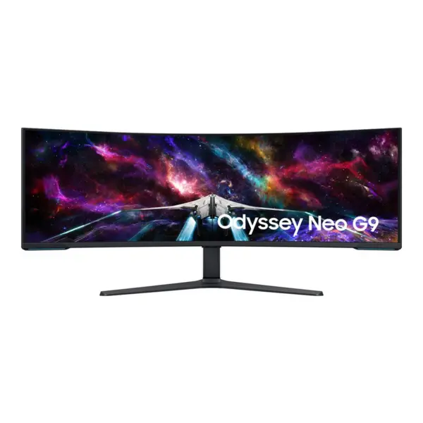 Samsung Monitor Gaming QLED Mini LED Samsung Odyssey Neo 57 G95NC, 7680 x 2160, HDMI, DisplayPort, Ecran curbat, 240 Hz, 1 ms, Negru/Alb
