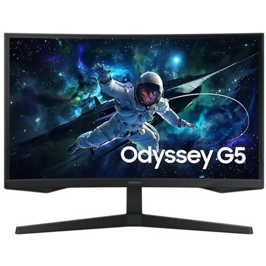 Samsung Monitor Gaming VA LED Samsung 27 LS27CG554EUXEN, QHD 2560 x 1440, HDMI, DisplayPort, Ecran curbat, 165 Hz, 1 ms, Negru