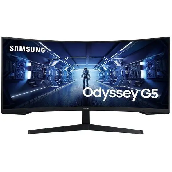 Samsung Monitor Gaming VA LED Samsung 34 LC34G55TWWPXEN, Full HD (1920 x 1080), HDMI, DisplayPort, AMD FreeSync, Ecran Curbat, 165 Hz, 1 ms, Negru