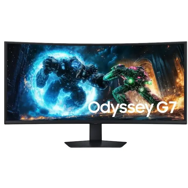 Samsung Monitor Gaming VA LED Samsung 40 LS40FG750EUXEN, WUHD (5120 x 2160), HDMI, DisplayPort, Ecran curbat, 180 Hz, 1 ms, Negru