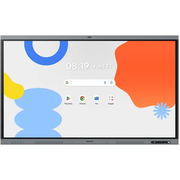 Samsung Monitor LED IPS, Tabla interactiva Samsung LH75WAFPLGC, 190.5 cm / 75 inch, 4K UHD 3840 x 2160 pixeli, Ecran tactil, 8 ms, Wi-Fi 6, Android, Negru-Gri