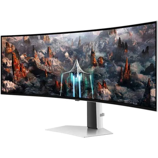 Samsung Monitor OLED Samsung Odyssey G9, 49, WQHD, Ecran curbat, FreeSync, 240Hz, 0.03Ms, Alb